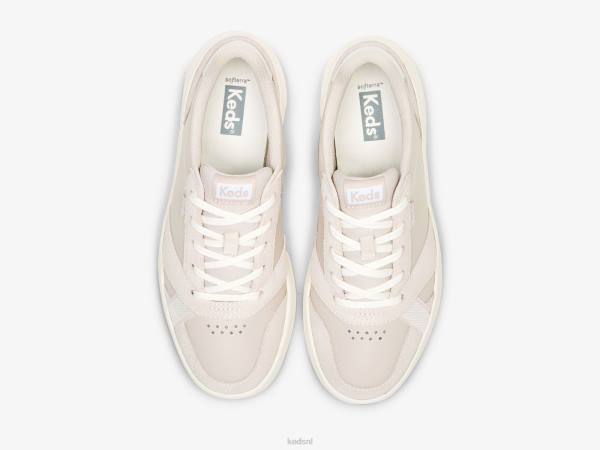 schoenen Keds de court leer/suède sneaker lichtroze wit vrouwen 86BZ99 - Image 3
