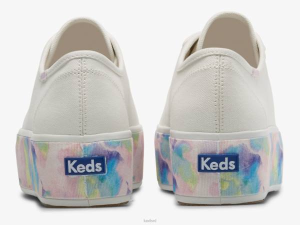 schoenen Keds driedubbele sneaker met abstracte bloemenprint wit multi vrouwen 86BZ172 - Image 2