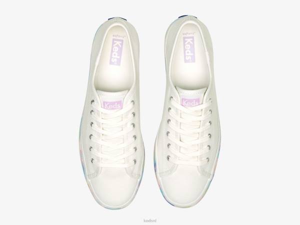 schoenen Keds driedubbele sneaker met abstracte bloemenprint wit multi vrouwen 86BZ172 - Image 3