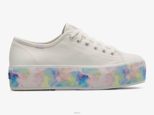 schoenen Keds driedubbele sneaker met abstracte bloemenprint wit multi vrouwen 86BZ172 - Image 1