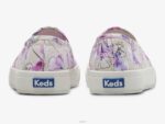 schoenen Keds dubbeldekker canvas aquarel bloemenprint slip op sneaker grijs paars vrouwen 86BZ64 - Image 3