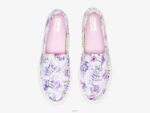 schoenen Keds dubbeldekker canvas aquarel bloemenprint slip op sneaker grijs paars vrouwen 86BZ64 - Image 4