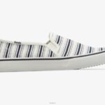schoenen Keds dubbeldekker canvas gestreepte instapsneaker witte marine vrouwen 86BZ67