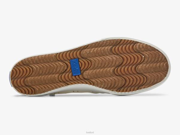 schoenen Keds dubbeldekker textiel slip op sneaker gebroken wit goud vrouwen 86BZ70 - Image 4