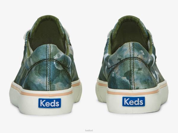 schoenen Keds jump kick canvas sneaker met abstracte bloemenprint olijf vrouwen 86BZ168 - Image 2