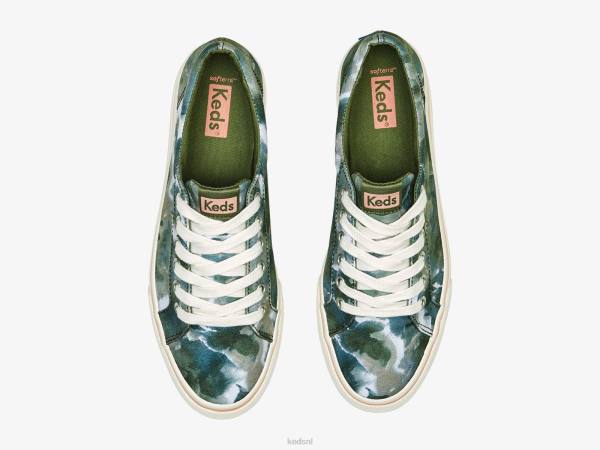 schoenen Keds jump kick canvas sneaker met abstracte bloemenprint olijf vrouwen 86BZ168 - Image 3