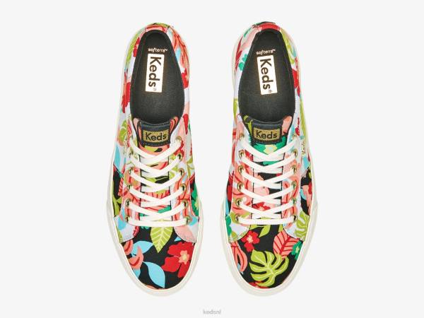schoenen Keds jump kick duo tropische print sneaker zwart koraal vrouwen 86BZ156 - Image 4