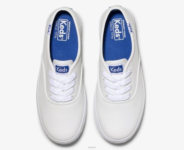 schoenen Keds kampioen cvo sneaker leer wit leer groot kind 86BZ229 - Image 3