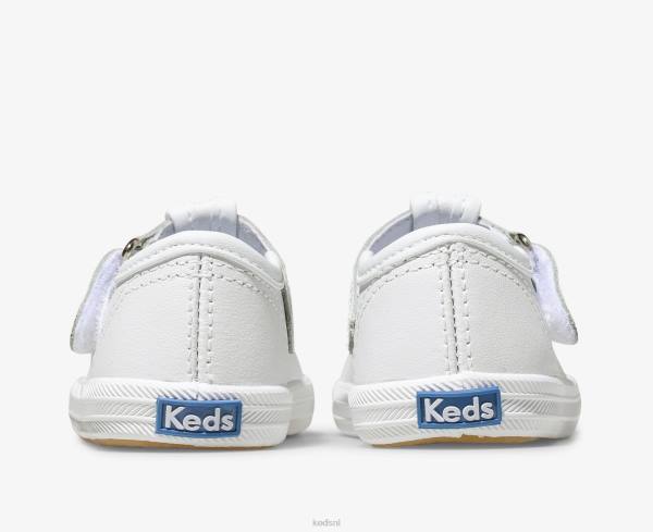 schoenen Keds kampioen neus t-strap sneaker wit leer klein kind 86BZ232 - Image 2