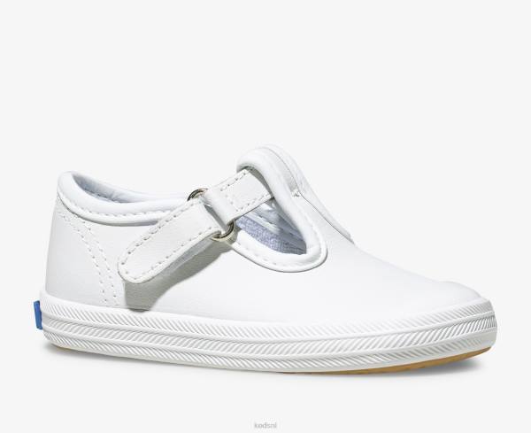 schoenen Keds kampioen neus t-strap sneaker wit leer klein kind 86BZ232 - Image 5