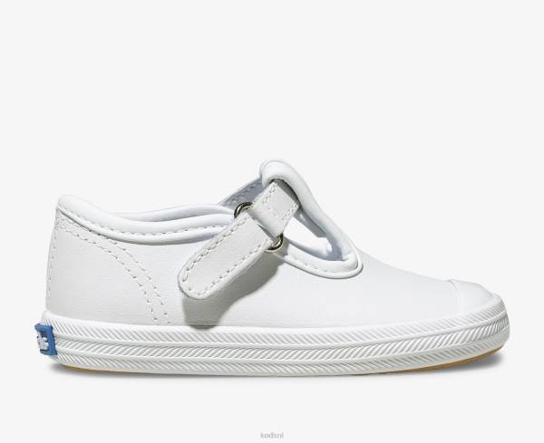 schoenen Keds kampioen neus t-strap sneaker wit leer klein kind 86BZ232 - Image 1