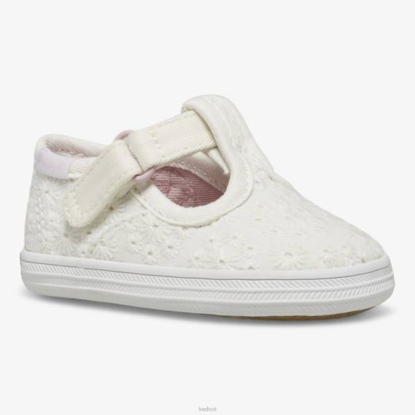 schoenen Keds kampioen neus t-strap wit oogje klein kind 86BZ248 - Image 4