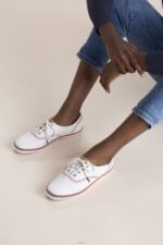 schoenen Keds kampioen wimpel lederen sneaker gebroken wit vrouwen 86BZ132 - Image 4