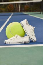 schoenen Keds kickstart sneaker met tennisstrepen witte marine vrouwen 86BZ203 - Image 2