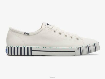 schoenen Keds kickstart sneaker met tennisstrepen witte marine vrouwen 86BZ203