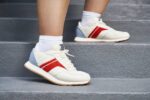 schoenen Keds renaissance badstof sneaker wit rood vrouwen 86BZ173 - Image 2