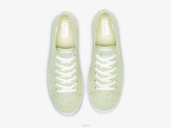 schoenen Keds triple kick canvas lijnen print sneaker bruin zilver vrouwen 86BZ176 - Image 3
