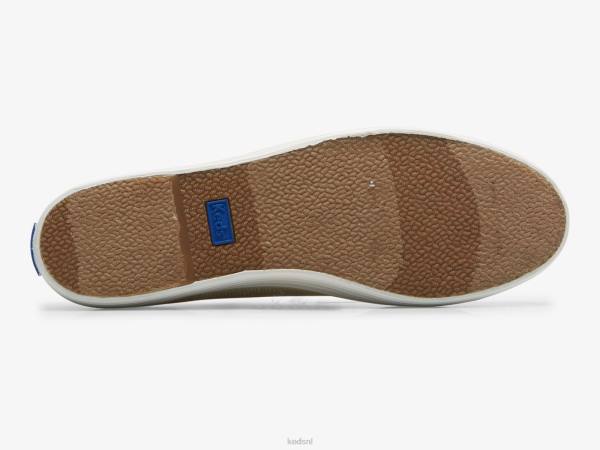 schoenen Keds triple kick canvas lijnen print sneaker bruin zilver vrouwen 86BZ176 - Image 4