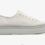 schoenen Keds triple up canvas foxing gestreepte sneaker wit grijs vrouwen 86BZ183