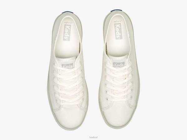 schoenen Keds triple up canvas foxing gestreepte sneaker wit grijs vrouwen 86BZ183 - Image 3