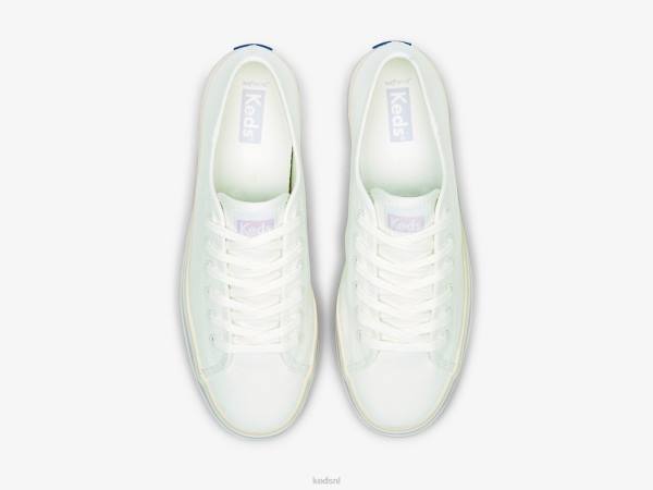 schoenen Keds triple up canvas foxing gestreepte sneaker witte lila vrouwen 86BZ184 - Image 3