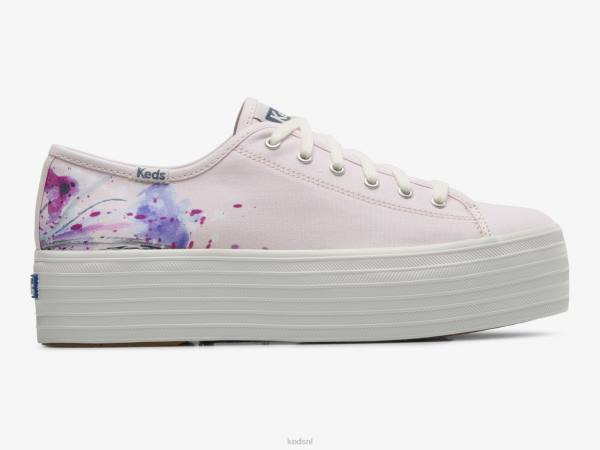 schoenen Keds triple up canvas schilderkunstige gebloemde sneaker lichtroze vrouwen 86BZ160 - Image 1