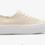 schoenen Keds triple up metallic geweven sneaker natuurlijk goud vrouwen 86BZ189