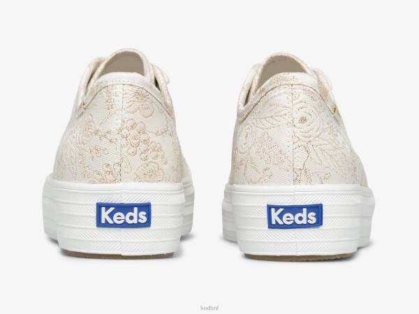 schoenen Keds x Rifle Paper Co. triple kick colette jacquard sneaker ivoor vrouwen 86BZ130 - Image 2