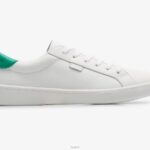 schoenen Keds aas leren sneaker wit groen vrouwen 86BZ197
