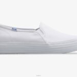 schoenen Keds driedubbele canvas slip-on sneaker wit vrouwen 86BZ40
