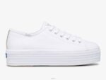 schoenen Keds driedubbele canvas sneaker wit vrouwen 86BZ89