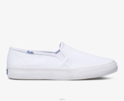 schoenen Keds dubbeldekker canvas slip op sneaker wit vrouwen 86BZ2