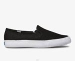 schoenen Keds dubbeldekker canvas slip op sneaker zwart vrouwen 86BZ1