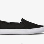 schoenen Keds dubbeldekker canvas slip op sneaker zwart vrouwen 86BZ1