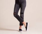 schoenen Keds dubbeldekker canvas slip op sneaker zwart vrouwen 86BZ1 - Image 4