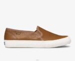 schoenen Keds dubbeldekker lederen instapsneaker cognac vrouwen 86BZ26