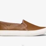 schoenen Keds dubbeldekker lederen instapsneaker cognac vrouwen 86BZ26