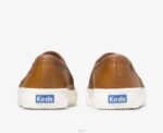 schoenen Keds dubbeldekker lederen instapsneaker cognac vrouwen 86BZ26 - Image 3