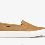 schoenen Keds dubbeldekker lederen instapsneaker mokka vrouwen 86BZ30