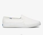 schoenen Keds dubbeldekker lederen instapsneaker wit vrouwen 86BZ28