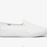 schoenen Keds dubbeldekker lederen instapsneaker wit vrouwen 86BZ28