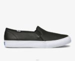 schoenen Keds dubbeldekker lederen instapsneaker zwart vrouwen 86BZ27