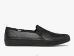 schoenen Keds dubbeldekker lederen instapsneaker zwart vrouwen 86BZ29
