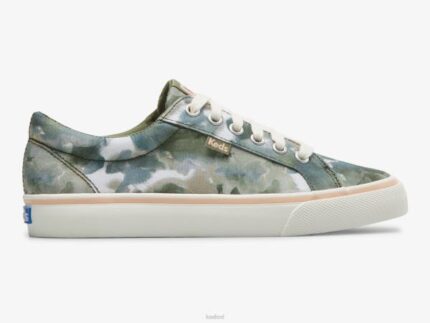 schoenen Keds jump kick canvas sneaker met abstracte bloemenprint olijf vrouwen 86BZ168